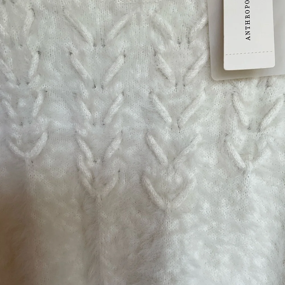 Anthropologie NWT Rosie Niera Aubade Pullover Fuzzy IVORY Sweater.Size Small - Picture 11 of 16